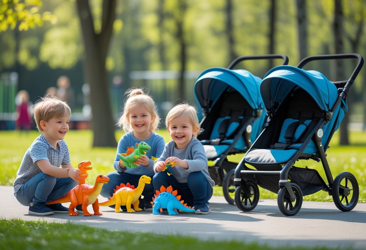 Sjove udflugter med boern dinosaurlegetoej og praktiske klapvogne